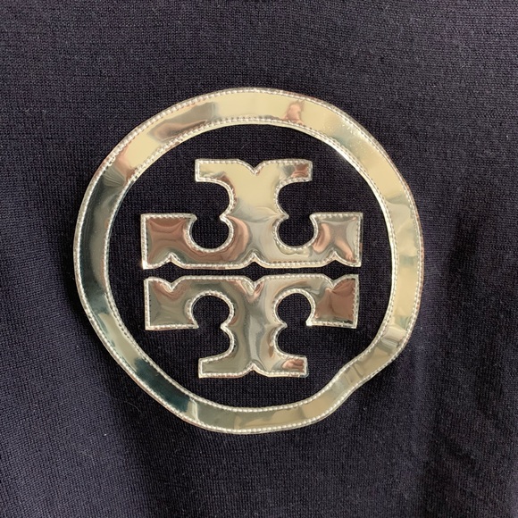 Tory Burch Navy Logo Sweater - Picture 2 of 4